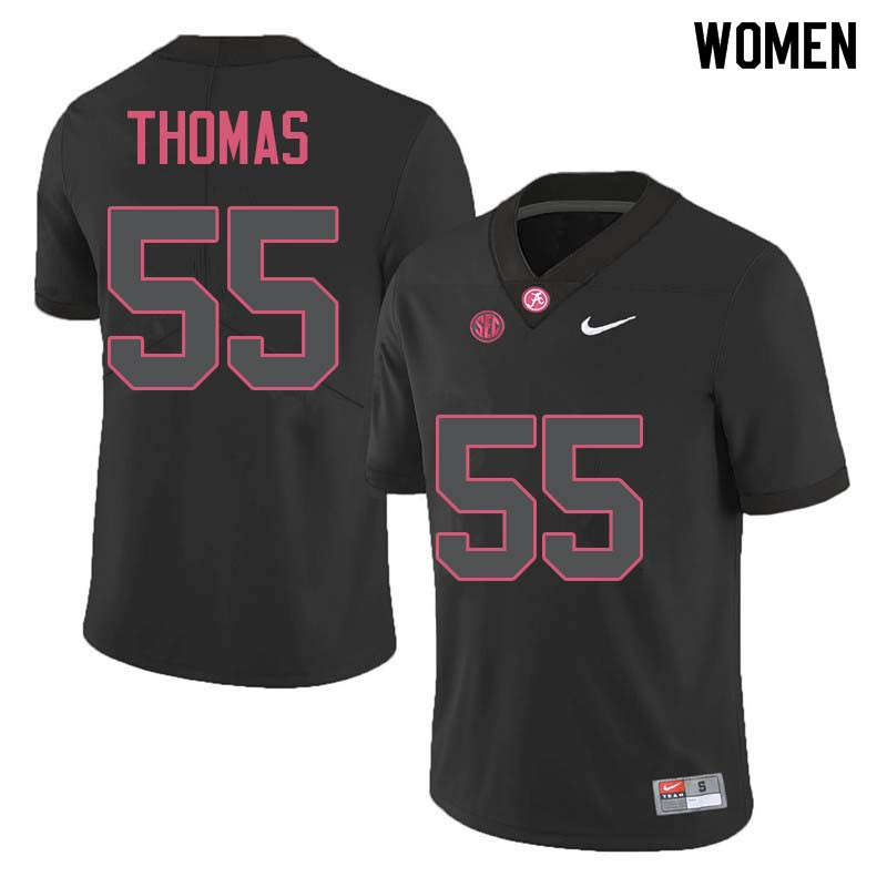 Alabama Crimson Tide Women's Derrick Thomas #55 Black NCAA Nike Authentic Stitched College Football Jersey QI16Y37GY